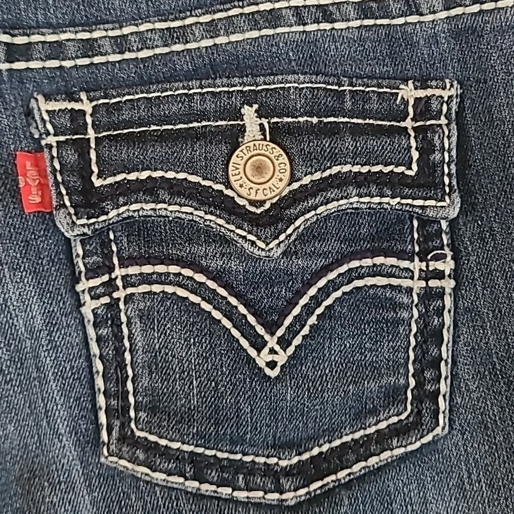 ​Levi's Girls 715 Boot Cut Jeans Medium Wash Adjustable Waist Size 10 Regular